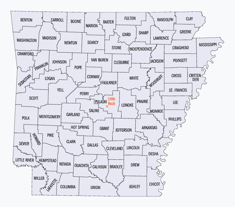 Arkansas Counties Map